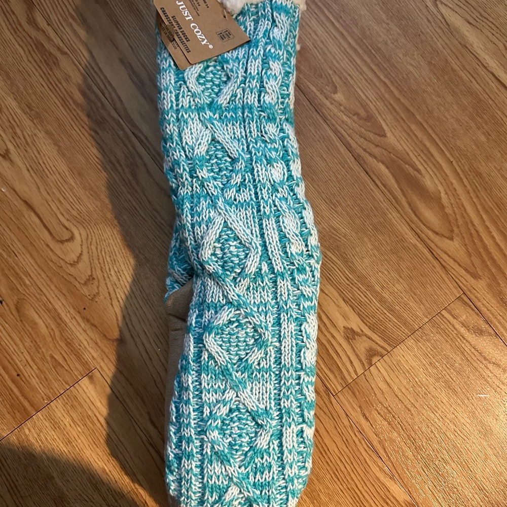Just Cozy Women's Blue and White Slippers